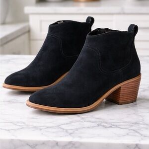 Ugg Kingsburg Black Suede Zip Up Ankle Boots Size 8 Women's